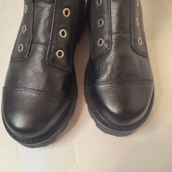 Karl Lagerfeld Black Combat Boots with Clear Accents - Picture 4 of 7